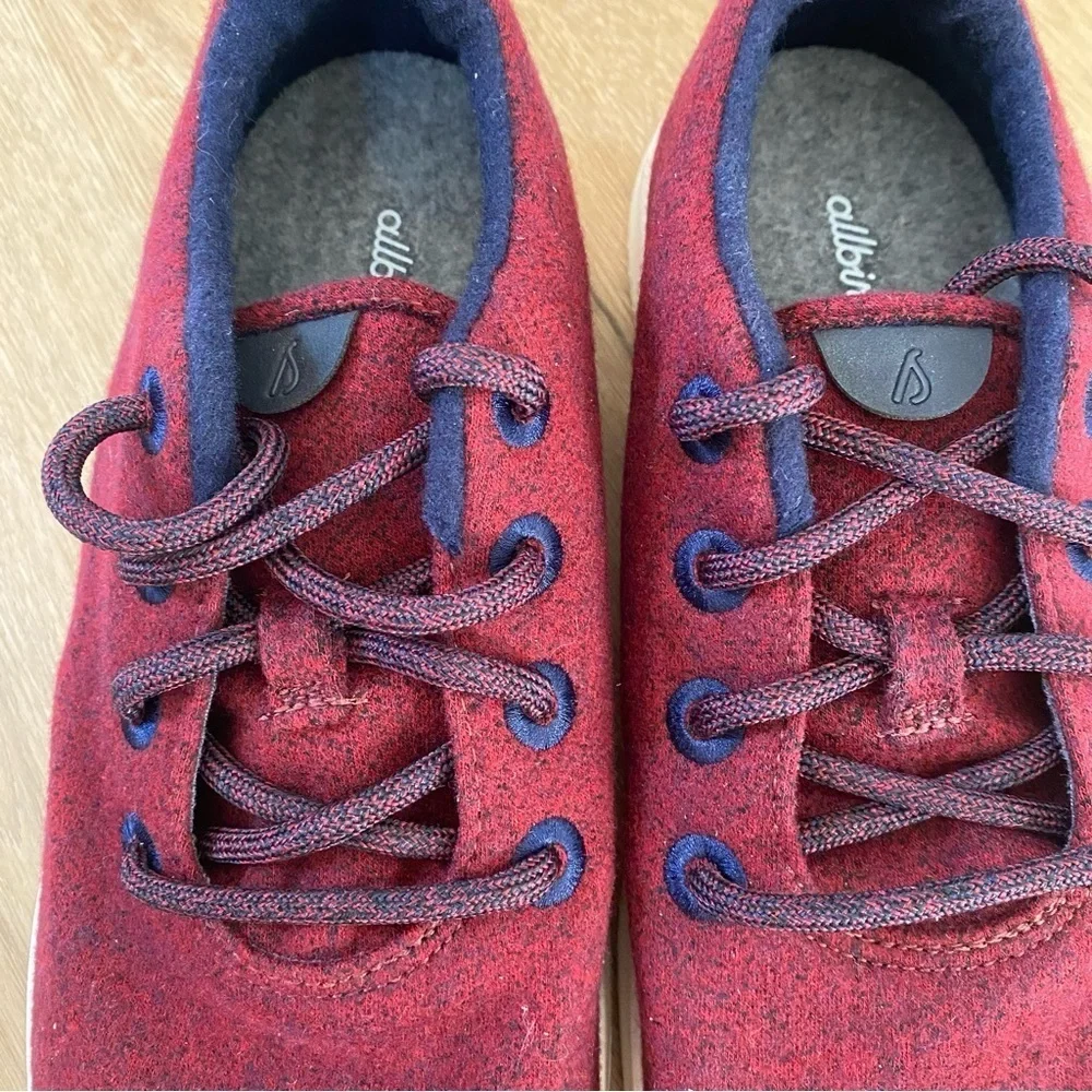 Allbirds Men's Wool Runner Shoes Red Maroon and Navy Blue